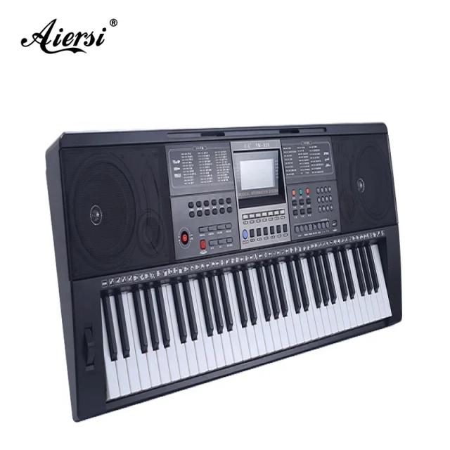 Piano Midi Digital Aiersi com Música e Órgão Eletrônico - Teclado Elétrico de 61 Teclas