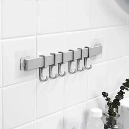 Multifuncional cozinha armazenamento gancho armário 6 gancho casa organizador rack de armazenamento despensa ferramentas peito toalhas cabide guarda-roupa rack - Image 2