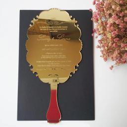 Convite De Casamento Acrílico Personalizado, impressão De Um Lado, Cartões De Menu De Festa, Ouro - Image 2