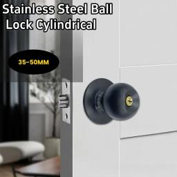 Universal Matte Black Door Lock Set, fechadura de críquete em forma de bola, quarto e banheiro, aluguel de casa e hotel, 35-50mm - Image 1