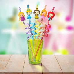 Canudos reutilizáveis para favores do partido, ótimo para o aniversário temático da princesa, suprimentos para meninas e crianças, 6 PCs, 12PCs - Image 4