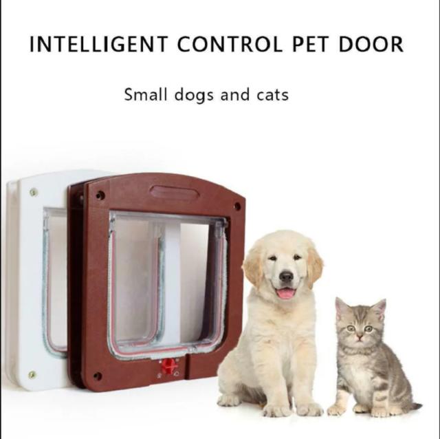 Porta de Segurança 4 em 1 para Pets: Bloqueio Plástico ABS para Cães e Gatos em Janelas e Portões Externos