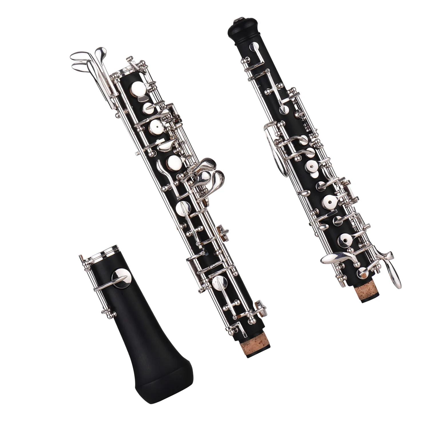 Chaves niqueladas estilo semi-automático profissional Oboé C Key instrumento de sopro com luvas de Oboé Reed estojo de couro bolsa de transporte - Image 1