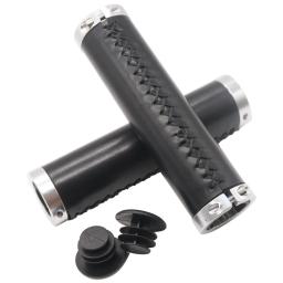 Universal PU Leather Bicycle Grip, amortecedor, bicicleta dobrável, scooter, guidão, retro, lazer - Image 4