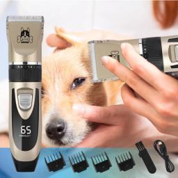 Profissional cabelo elétrico Clipper Set para animais de estimação, grooming aparador para cães e gatos, USB recarregável, baixo decibel, corte de cabelo, corte de cabelo - Image 4