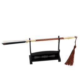 Long-Handled Medieval Arma Modelo, chinês Dinastia Tang, Broadsword Mo Faca, Todo o Metal Craft, Ornamentos Colecionáveis, 22cm - Image 6