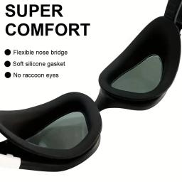 Óculos de Natação Ajustáveis em Silicone para Homens e Mulheres, Anti Nevoeiro, Proteção UV, Lente Clara, Impermeável, Adulto, Óculos de Natação na Piscina - Image 4