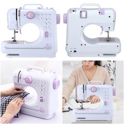 Mini máquina de costura doméstica, velocidades duplas, pequena máquina de costura com pedal, viagem, ótima para iniciantes, 505A - Image 1