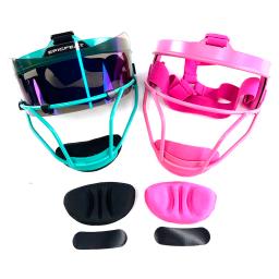 Viseiras de proteção de cabeça de beisebol para mulheres e meninas, máscara facial softball, chin pad, óculos escuros, campo de defesa, protetor facial, antisuor - Image 1