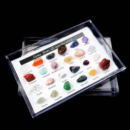 Caixa para Coleção de Pedras Preciosas Naturais, Cristal Quartzo, Pedra Colecionável Ametista, Amostra Mineral de Todo o Mundo, 24 Unidades, 1 Caixa - Image 5