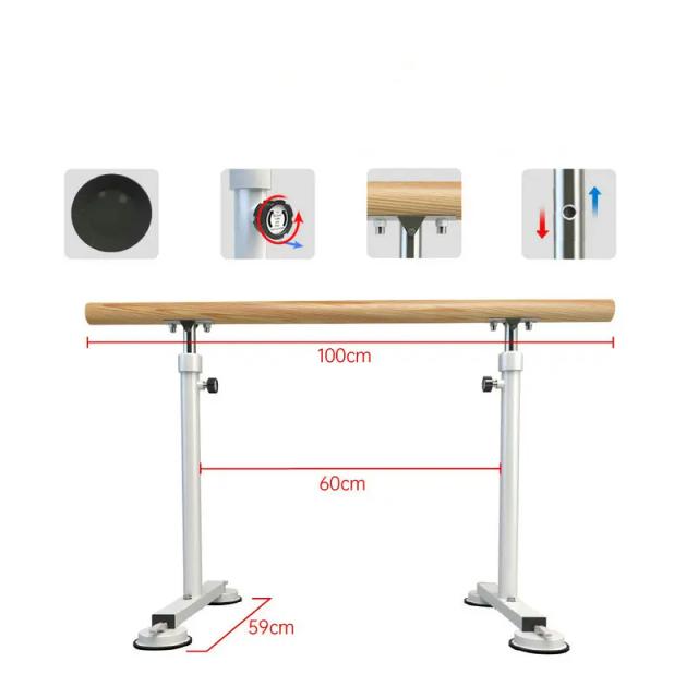 Barra de Dança Ajustável de 80-120cm para Prática de Ballet em Casa com Suporte de Pé de 1m