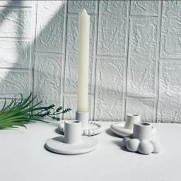 Simples Silicone Castiçal Molde, Concreto Gesso Molde, Resina Jesmonite Artesanato, Moldes de Fundição para Home Decor, Moldes De Argila - Image 2