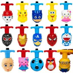 12 pçs/caixa disney congelado homem aranha led girando topo piscando luz figuras de música modelo lançador brilho à noite rotativa crianças brinquedos - Image 4