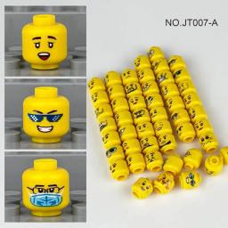56 pçs/lote diy figuras cabeça blocos de construção acessórios rir chorar bonito irritado expressão facial mini tijolos brinquedos modelo crianças presentes - Image 3