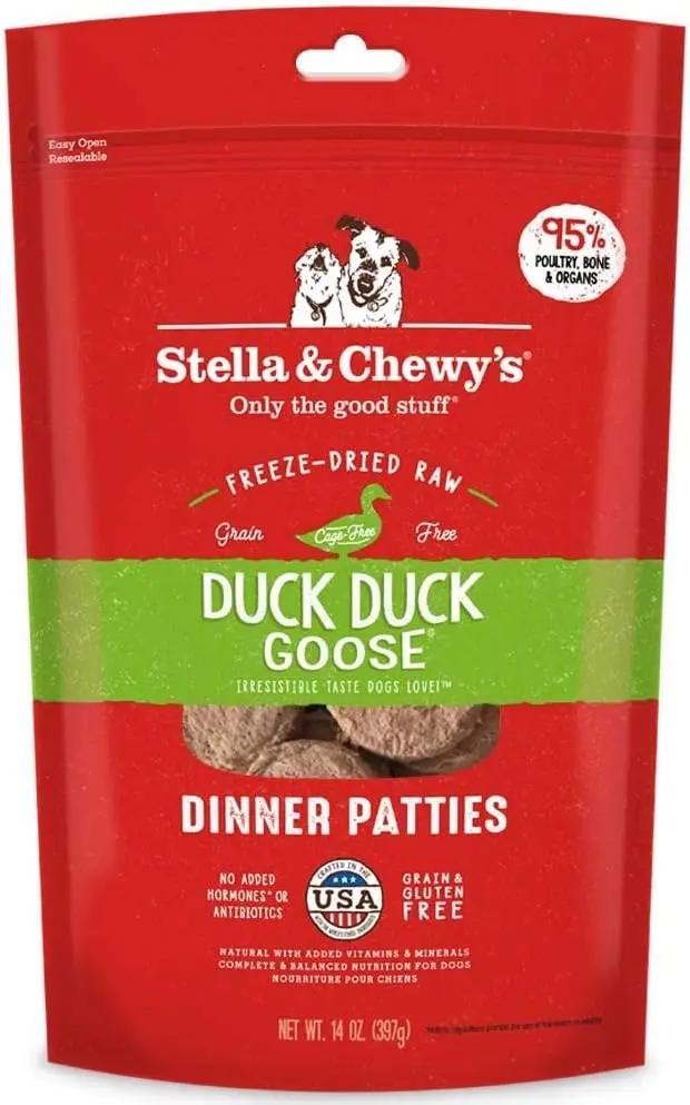 Comida Premium para Cães Sem Grãos - Hamblinhos Liofilizados de Ganso e Pato - Saco de 14 oz