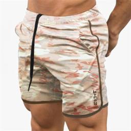Calções esportivos de secagem rápida masculina, corrida, ginástica, ginástica, calças curtas, verão, 2022 - Image 2