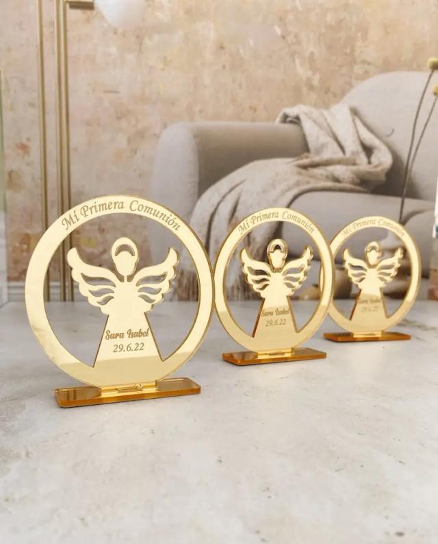 Lembrancinhas personalizadas de batismo com cruz de anjo da guarda para meninas e lembranças para primeira comunhão sagrada