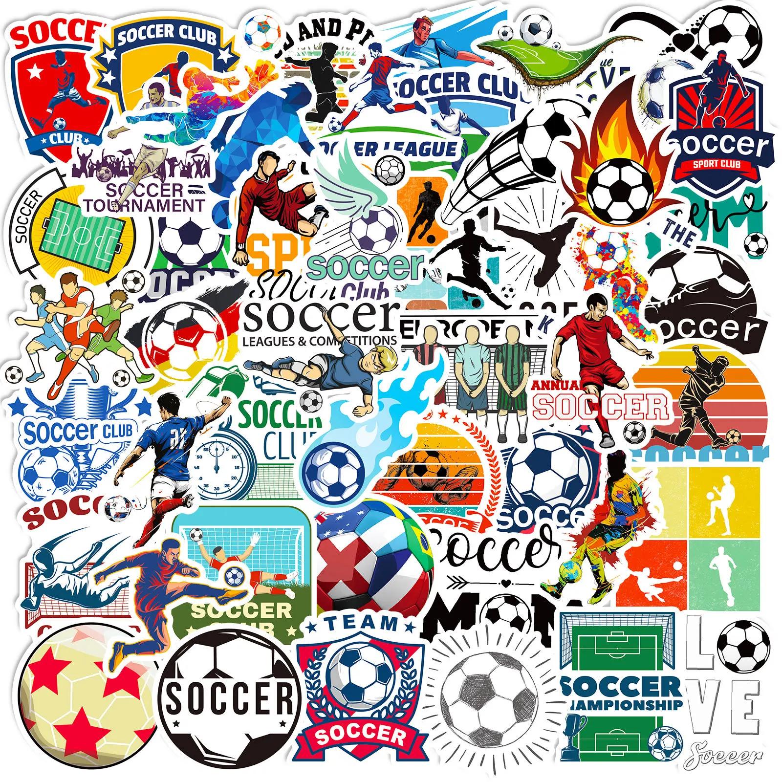 Adesivos de futebol à prova d'água, crie seu estilo único, perfeito para adolescentes e adultos, bagagem DIY, guitarra e laptop, 50PCs - Image 1