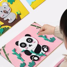 Artesanal adesivo Art Kits para crianças, criança, artesanato interativo, aprendendo brinquedo para crianças, jardim de infância Educação - Image 1