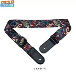 Correia de guitarra impressa ajustável, alça de ombro estilo étnico para guitarra acústica, ukulele, instrumento baixo, acessórios, novo - Image 3