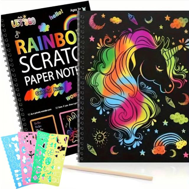 Conjunto Vibrante de Papel de Desenho Arco-íris com 14 Folhas - Suprimentos de Artesanato Ideais para Aniversários e Presentes Criativos para Crianças