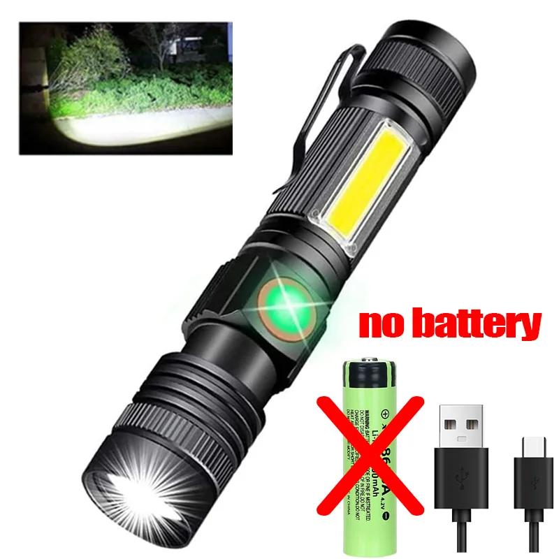 Ultra brilhante USB recarregável lanterna LED, acampamento ao ar livre, trabalhando, iluminação de emergência, luz tática, 2000LM - Image 1
