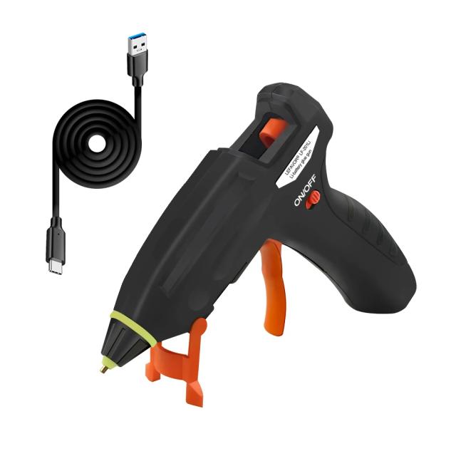 Pistola de Cola Quente Recarregável Sem Fio para Artesanato - Kit Elétrico 10W Ideal para Bricolagem e Projetos Manuais