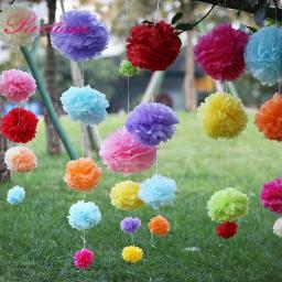 Pompons de papel para decoração de casa, adereços decorativos, bolas coloridas, festa de casamento, 4 pol, 10cm, 6 pol, 15cm, 20PCs - Image 4