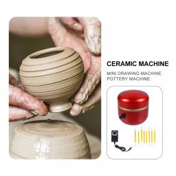 Mini máquina de roda de cerâmica elétrica para adultos e crianças, Suprimentos Máquina de arte cerâmica com bandeja - Image 2
