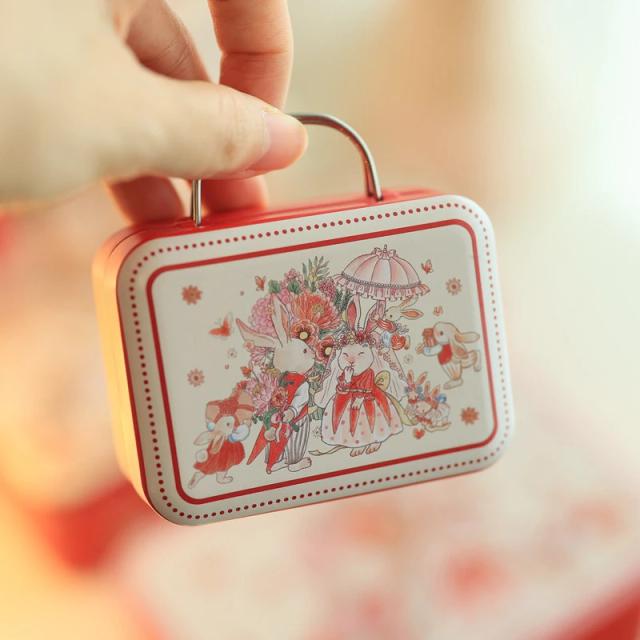 Mala de Lata para Presentes de Casamento - Caixa de Metal para Chocolates, Doces e Armazenamento, 1 Unidade