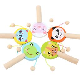 Instrumento musical de madeira chocalho para crianças, Brinquedos de madeira de percussão Cartoon Baby Rattle Presentes de educação infantil para criança - Image 3