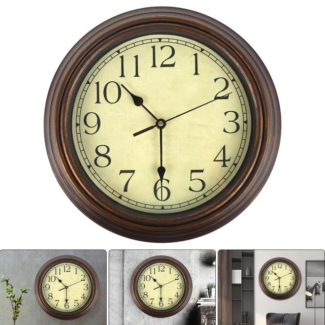 Relógio de Parede Grande Retro Silencioso Clássico para Decoração de Sala, Cozinha e Escritório