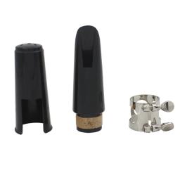 Bocal clarinete braçadeira tampa, uma palheta tampa plástico, cor preta - Image 1