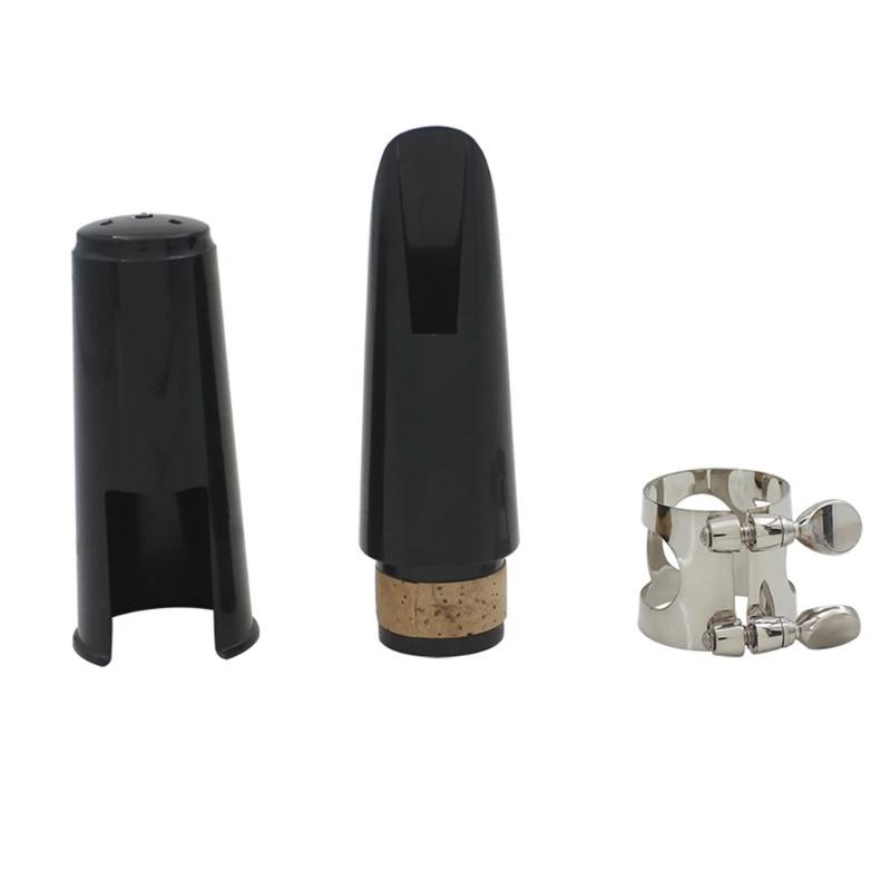Bocal clarinete braçadeira tampa, uma palheta tampa plástico, cor preta - Image 1