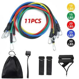 Conjunto de faixas de resistência elástica para o exercício, 11pcs, equipamentos de fitness portátil, tornozelo cinta, expansor peito - Image 1