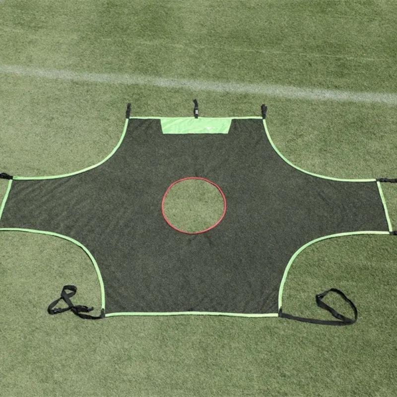 Alvo portátil do tiro do objetivo do futebol, rede do treinamento da precisão do futebol com zonas de pontuação, 5 furos, equipamento da prática dos tiros - Image 1