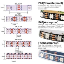 Kits de fitas LED Smart RGB com música, telecomando DC, endereçável individualmente, DC, 5V, 12V, WS2812B, WS2811, WS2813, WS2815, 5050 - Image 2