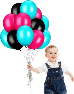 Conjunto de balões para festa de aniversário, conjunto de 15 peças, 12 polegadas, rosa, vermelho, preto, azul, tema música, fontes do casamento, chá de bebê - Image 4