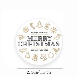 Feliz Natal selado envelope adesivo, decoração do partido, caixa de presente, decoração do lar, Baking Tags, 100-500pcs - Image 2