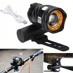 Bicicleta LED Light Set, Acessórios de Bicicleta, USB Recarregável, Farol, Lanterna, Impermeável, Zoomable, Lâmpada de Ciclismo, 15000LM, T6 - Image 6