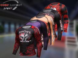 Personalizável Homem MMA Rashguard com Seu Logotipo, Camiseta Brasileira Kickboxing, Sublimação Camisa Longa De Compressão, Jiu Jitsu - Image 1