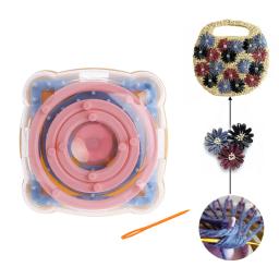 Conjunto tear tricô com 9 peças, fabricante padrões flores, agulha fio lã, ferramenta artesanato faça você - Image 5