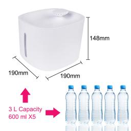 Fonte de água automática distribuidor para Pet, bebedouro inteligente, tigela do gato, cão suprimentos, USB, 3L - Image 2