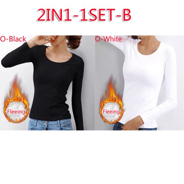 Roupa Interior Térmica Feminina - Veludo Alemão - Manga Longa - Top Básico Aquecedor