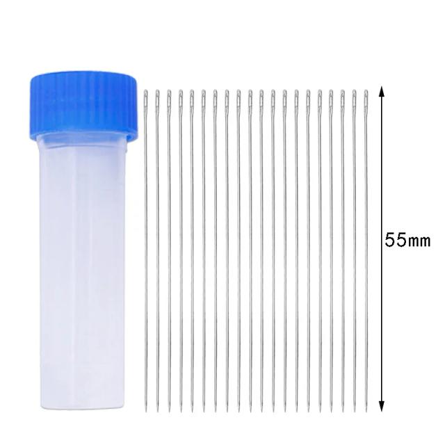 Conjunto de 20 Agulhas de Costura para Bordado e Contas - Tamanhos 32/40/48/55mm, Ferramenta DIY Essencial