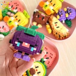 Huiqibao mini bonito delicioso fruta micro blocos de construção 3d diamante modelo tijolos comida diy cidade construção brinquedos para crianças - Image 4