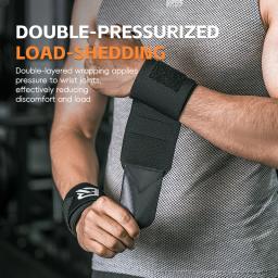 ROCKBROS-Envoltórios De Pulso Fitness Para Ginásio, Ligaduras De Pulso Ajustáveis, Protetor De Pulso, Suporte Esportivo, Manga De Proteção, Um Par - Image 2