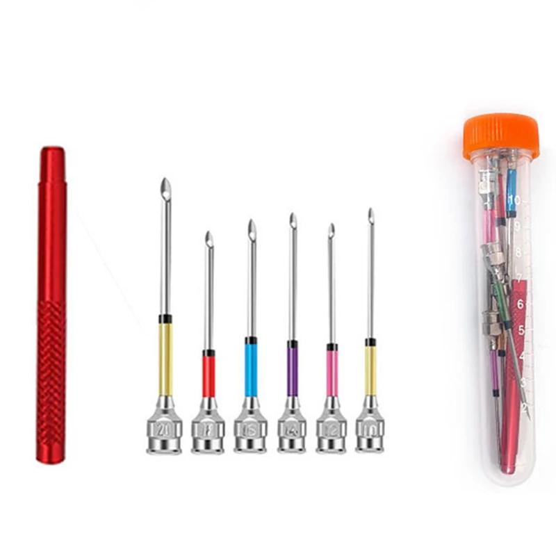 1 conjunto kit de ferramentas agulha perfurador bordado costura perfurador agulha & agulha threader bordado cutucando ferramentas ponto cruz tricô - Image 1