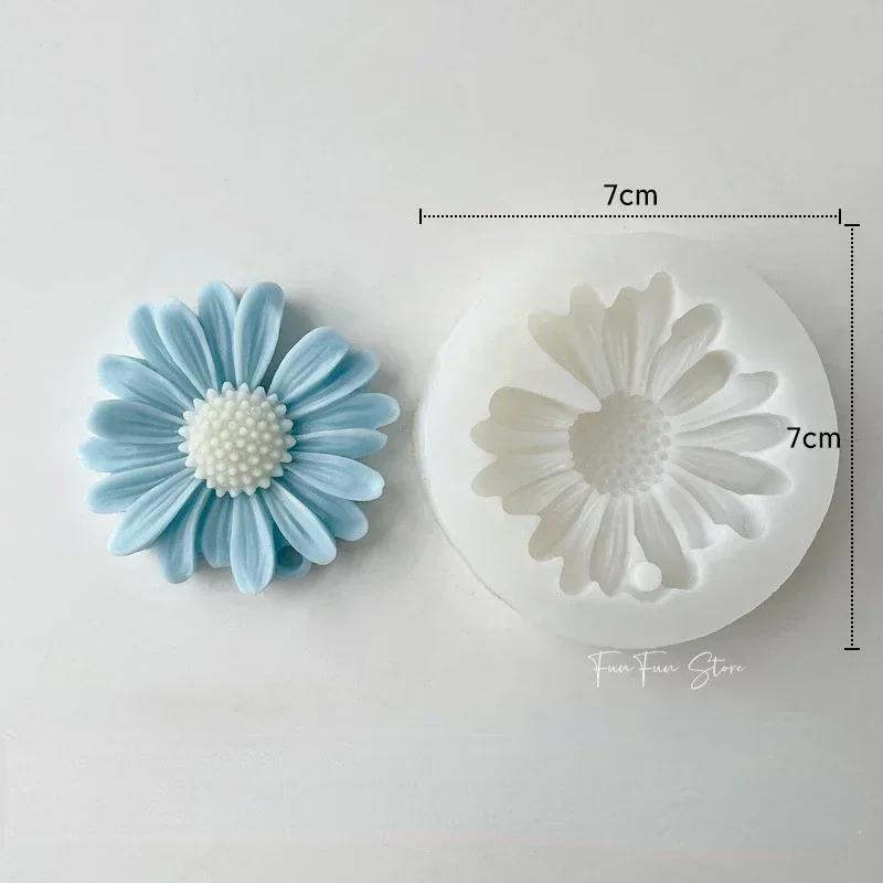 Silicone Daisy Scented Candle Mold, Sabonete Aromaterapia, Vela Flor DIY, Handmade Making Kit - Image 1