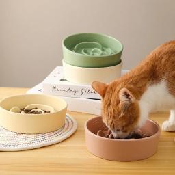 Tigela cerâmica de alimentação lenta para animais de estimação, anti-engasgo, tigela de alimentação, cães e filhotes anti-tumble, pequenos e médios - Image 4